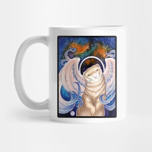 Angel Ferret And Stars - Black Outlined Version Mug